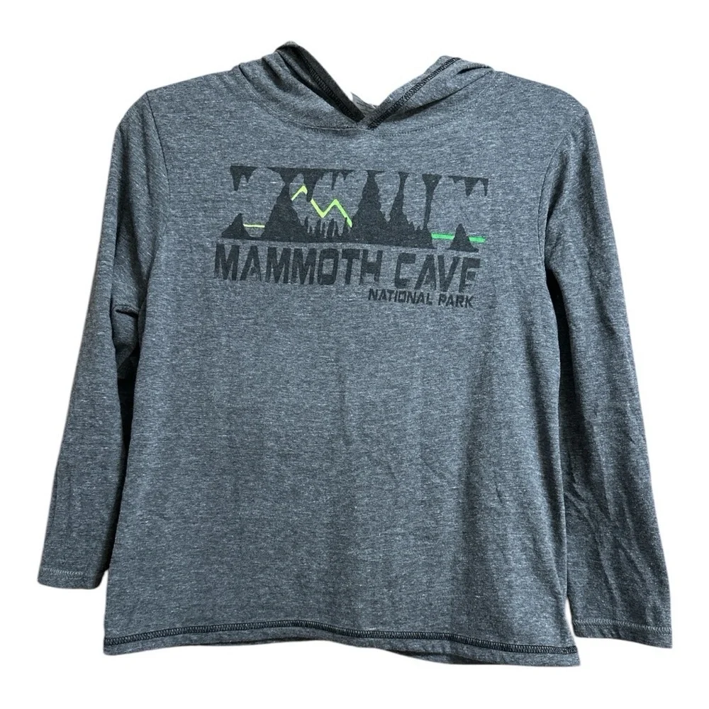 Prairie Mountain Brand Mammoth Cave Kids Gray Hoodie, Lightweight, Sz 10/12